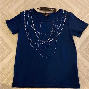 Imoga Girls Blue Short Sleeve Shirt with Grommets